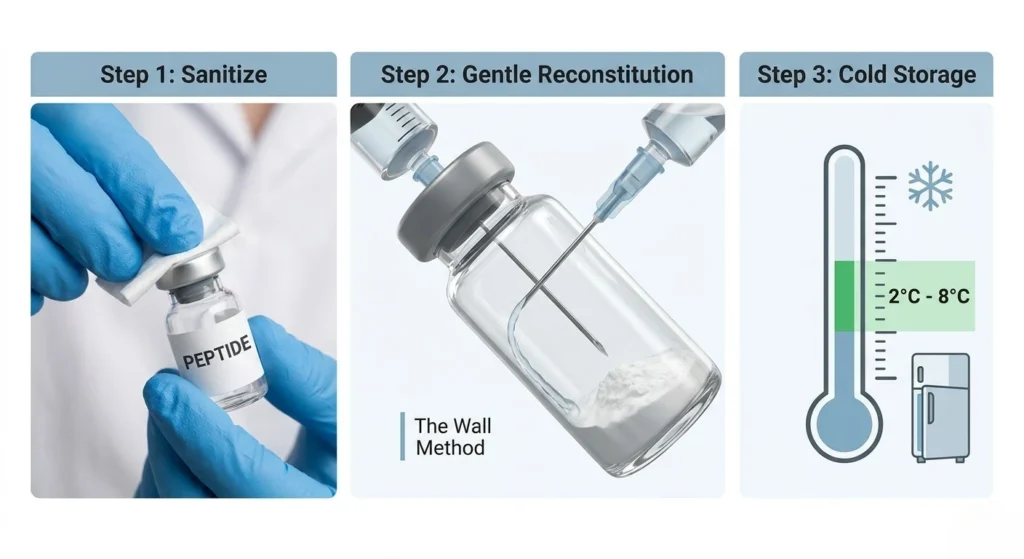 Instructions for Reconstitution of Laboratory Peptide Lyophilized Powder