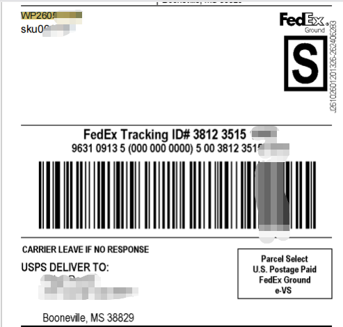 Logistics tracking information for freeze-dried peptide powder shipped to the United States